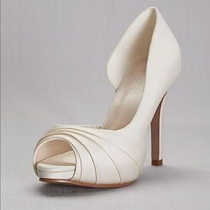 David’s Bridal Satin D'Orsay Platform Pumps STARLA